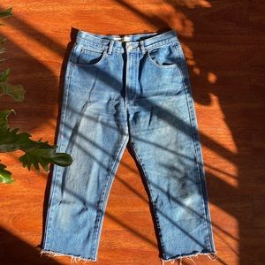 90s Calvin Klein high waist mom jeans raw hem